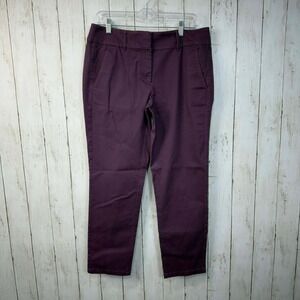LOFT Outlet Women's Modern Chino Crop Pants Purple Stretch Cotton Size 6